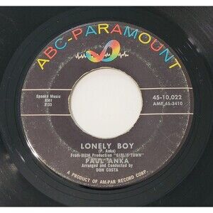 Paul Anka 45 RPM Lonely Boy / Your Love - ABC Paramount VG Rock '59